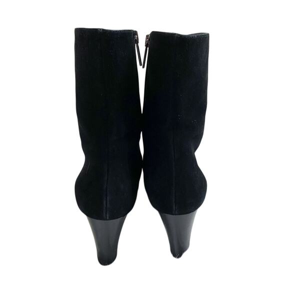 Aquatalia Black Suede Pointy Toe High Heel Boots Side Zip Made in Italy Size 9.5 - Picture 4 of 10